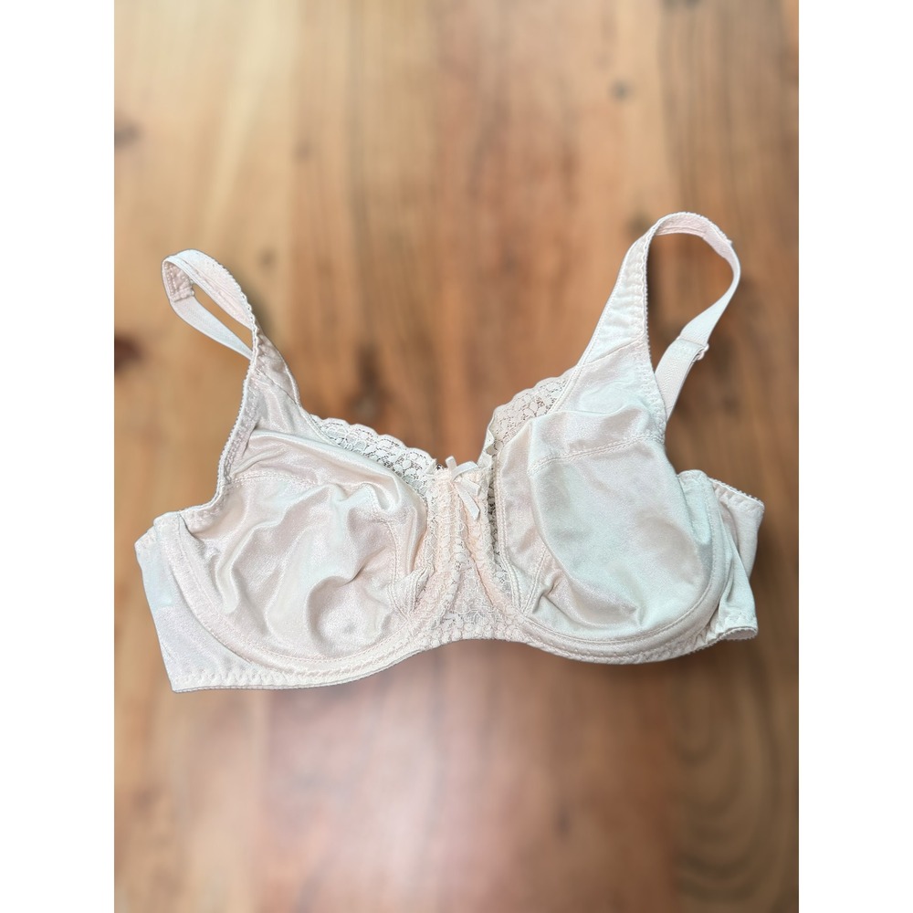 VTG Playtex Secrets Underwire Bra 34C Ivory Lace Full Coverage 4422 Champagne